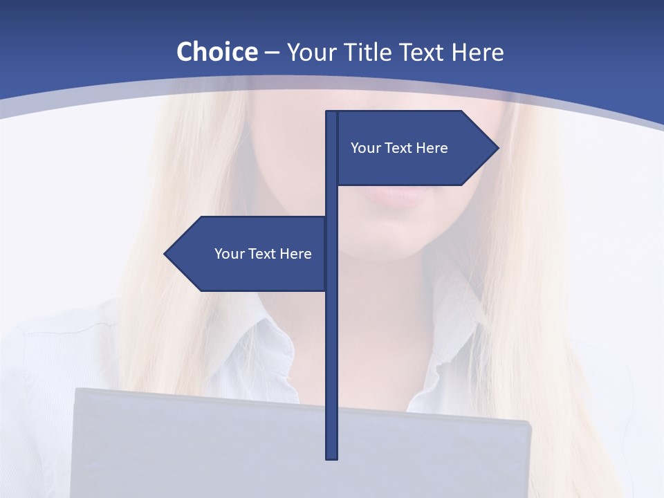 Blondine Erfolg Mappe PowerPoint Template