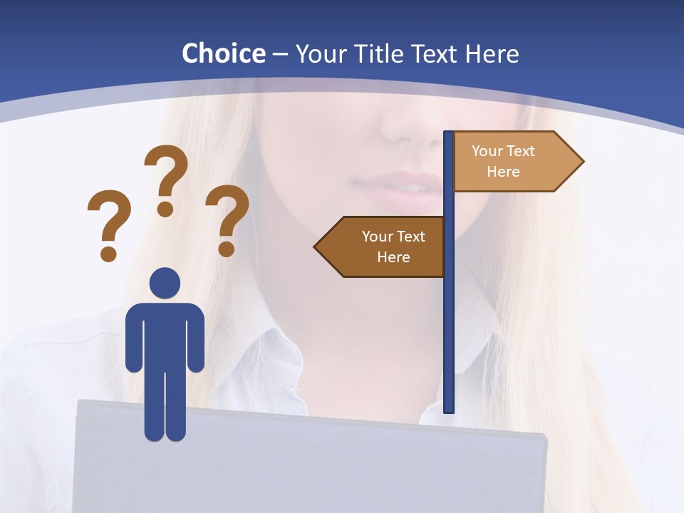 Blondine Erfolg Mappe PowerPoint Template