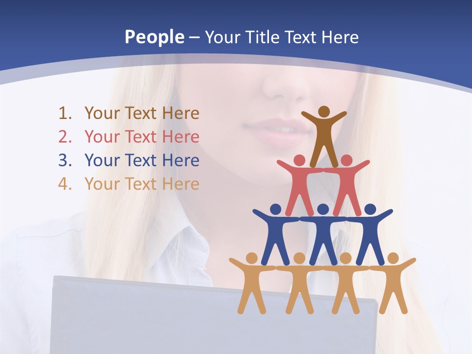 Blondine Erfolg Mappe PowerPoint Template