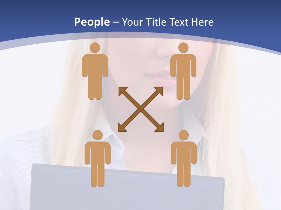 Blondine Erfolg Mappe PowerPoint Template