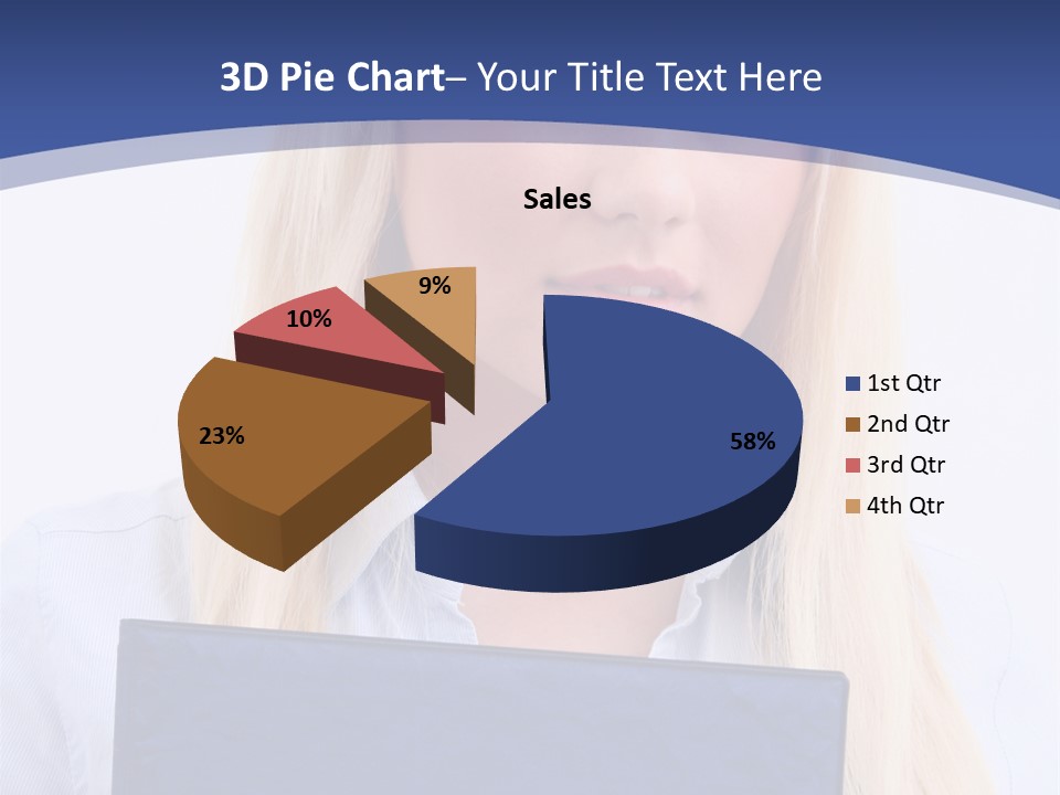 Blondine Erfolg Mappe PowerPoint Template