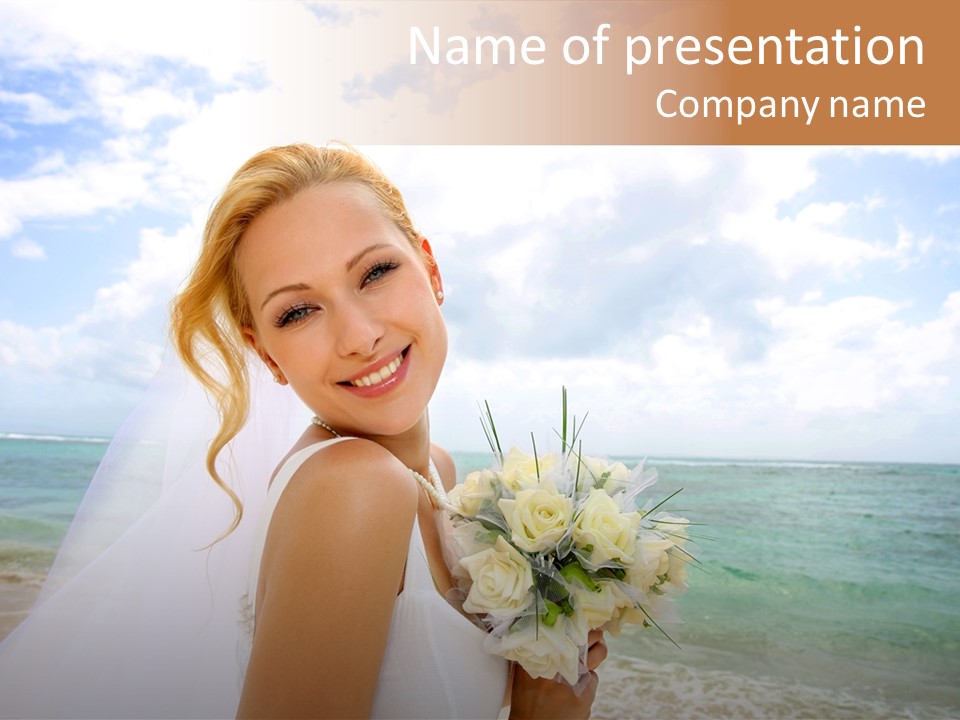 Blond Sea Wedding PowerPoint Template