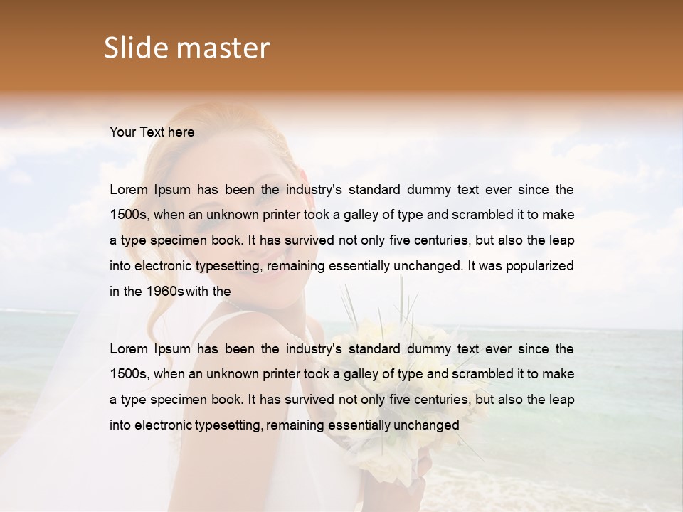 Blond Sea Wedding PowerPoint Template