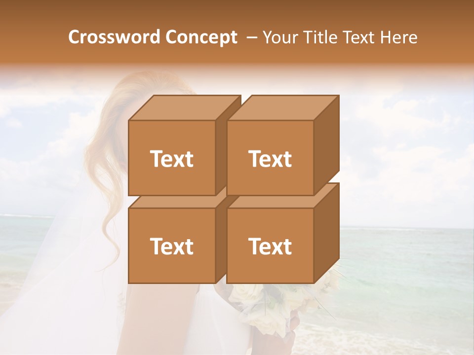Blond Sea Wedding PowerPoint Template