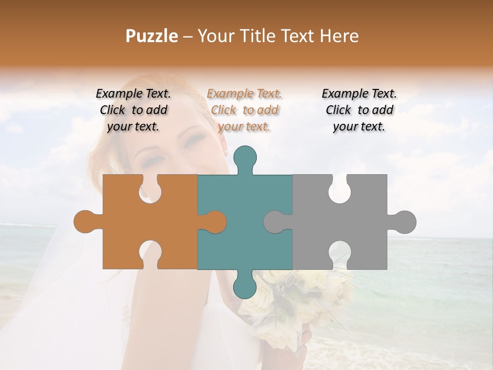 Blond Sea Wedding PowerPoint Template