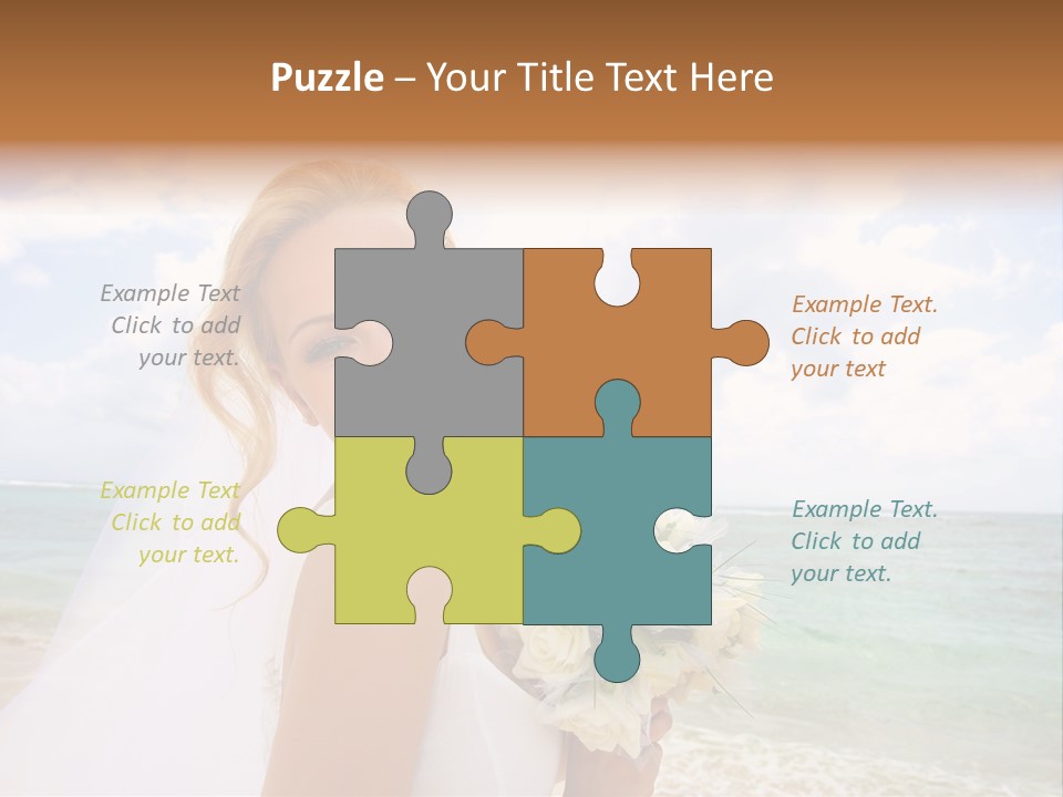 Blond Sea Wedding PowerPoint Template