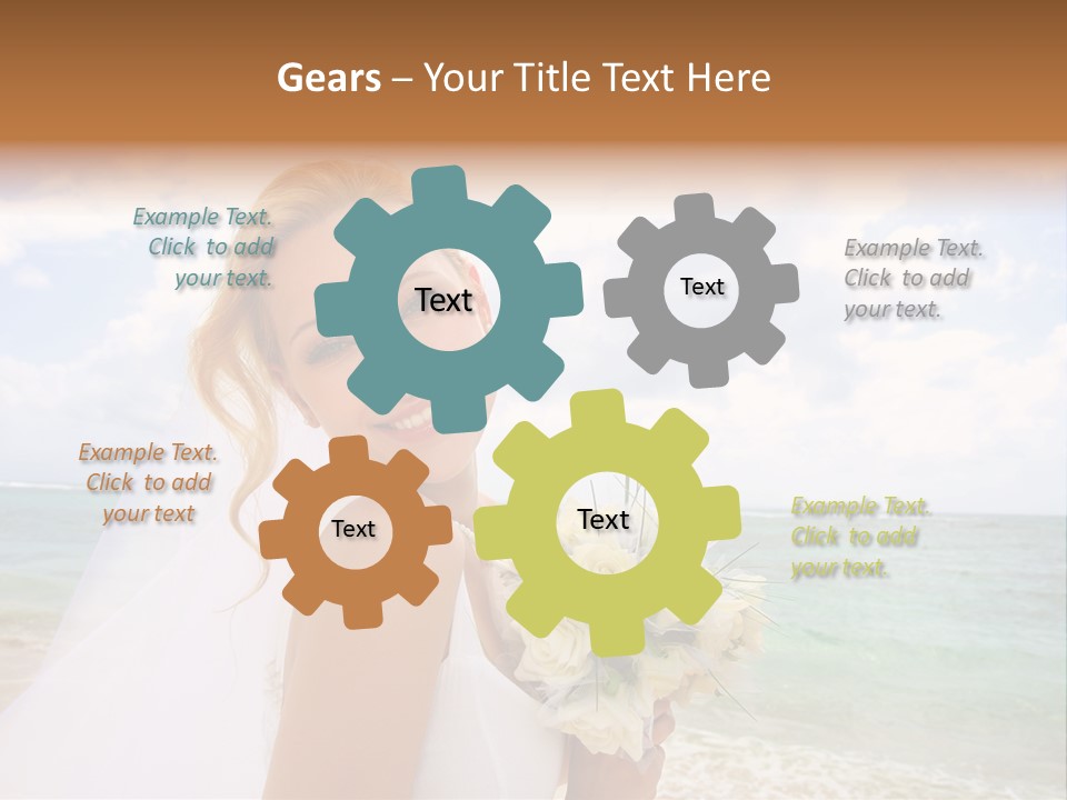 Blond Sea Wedding PowerPoint Template