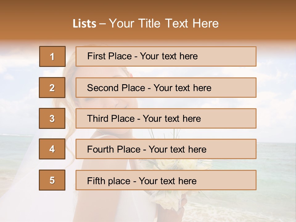 Blond Sea Wedding PowerPoint Template
