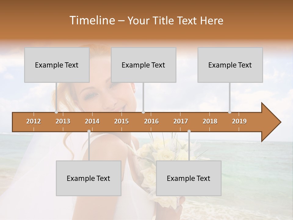 Blond Sea Wedding PowerPoint Template