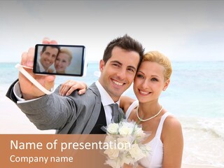 Sea Beach Couple PowerPoint Template