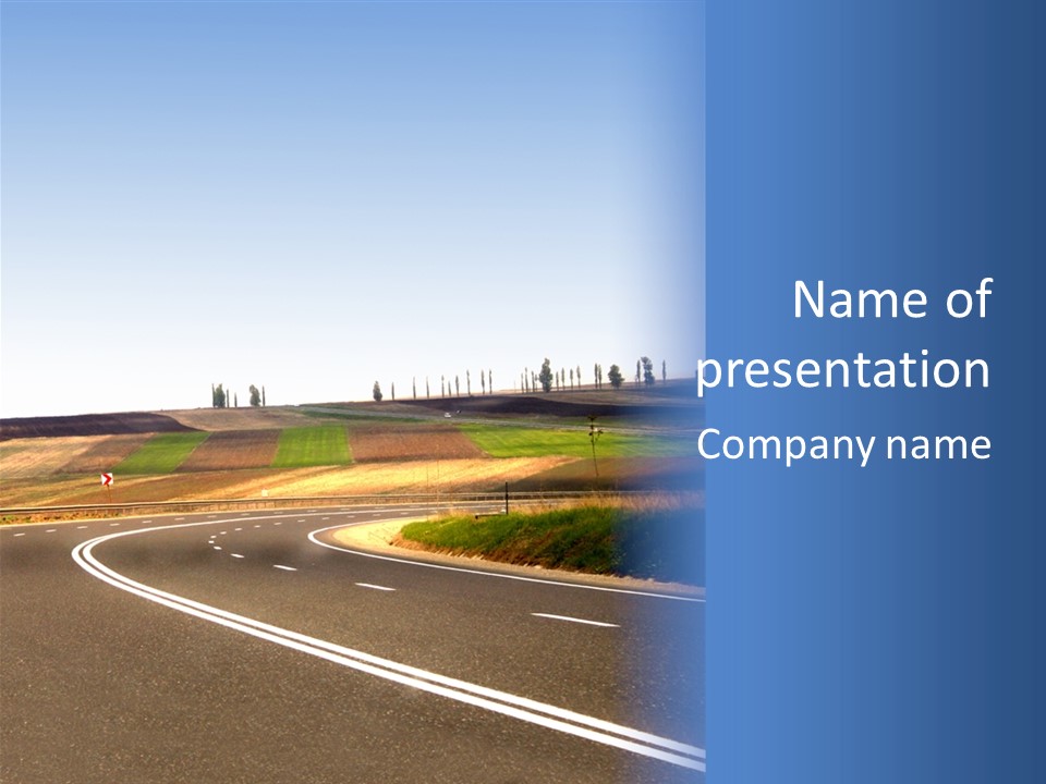 Road Direction Cornering PowerPoint Template