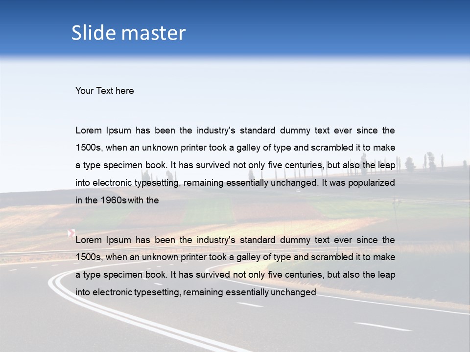 Road Direction Cornering PowerPoint Template