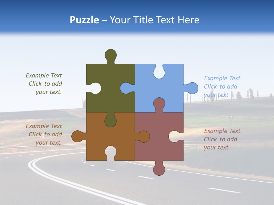 Road Direction Cornering PowerPoint Template