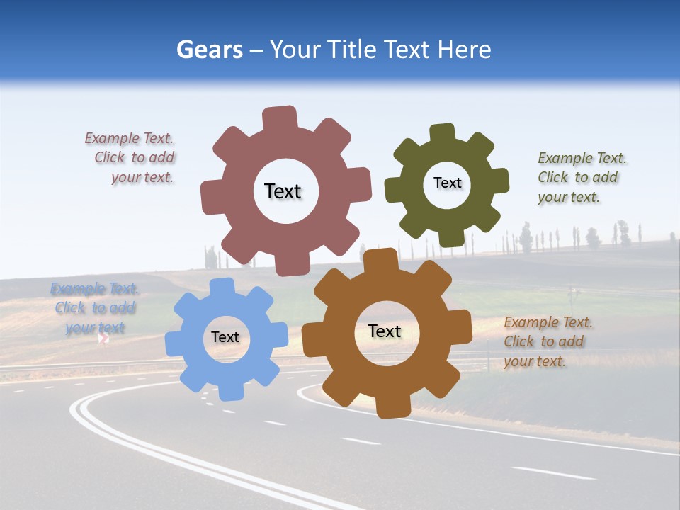 Road Direction Cornering PowerPoint Template