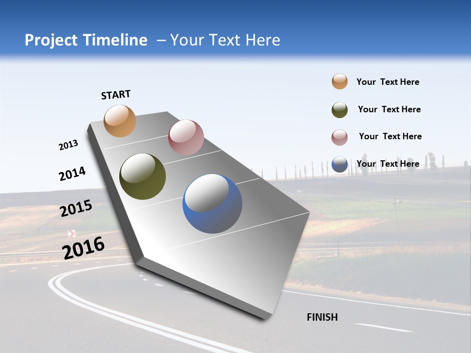 Road Direction Cornering PowerPoint Template