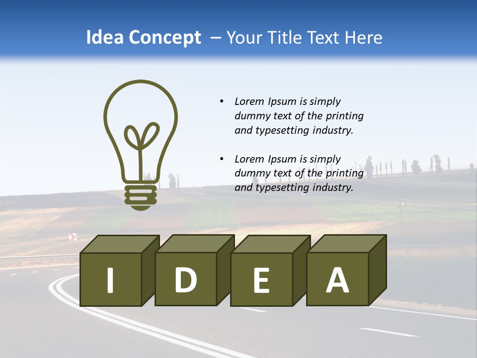 Road Direction Cornering PowerPoint Template