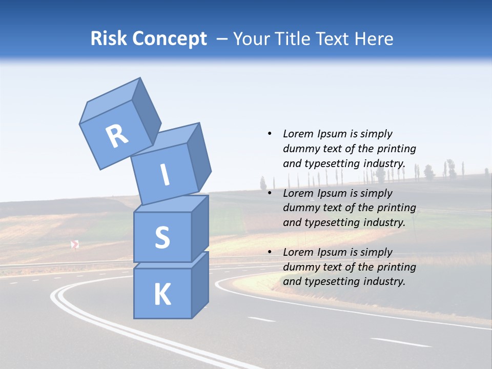 Road Direction Cornering PowerPoint Template