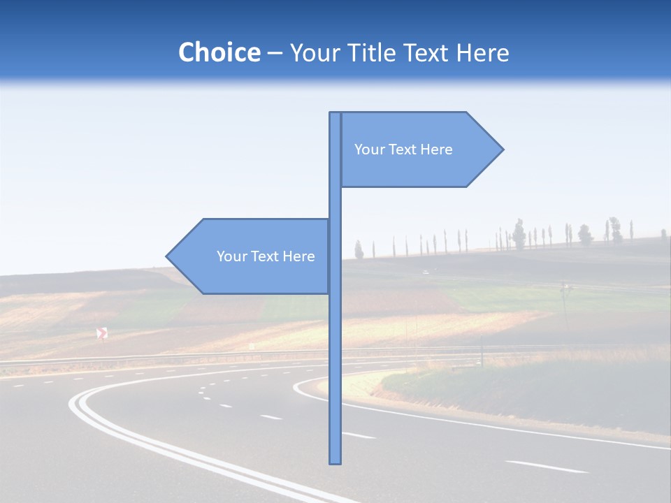 Road Direction Cornering PowerPoint Template