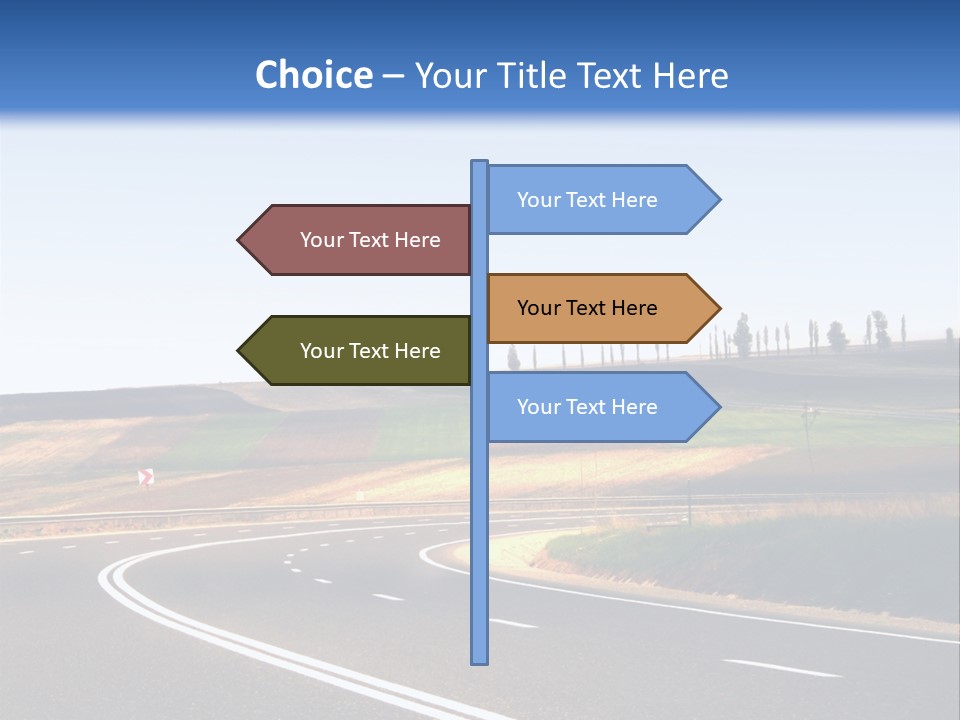 Road Direction Cornering PowerPoint Template