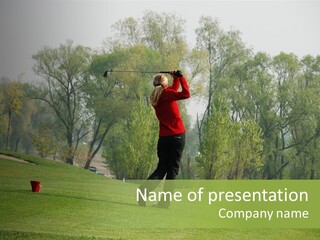 Outdoor Hole Golfcourse PowerPoint Template
