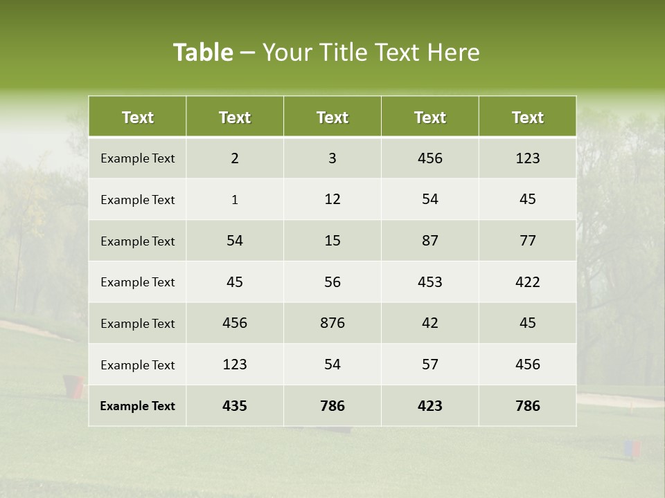 Outdoor Hole Golfcourse PowerPoint Template