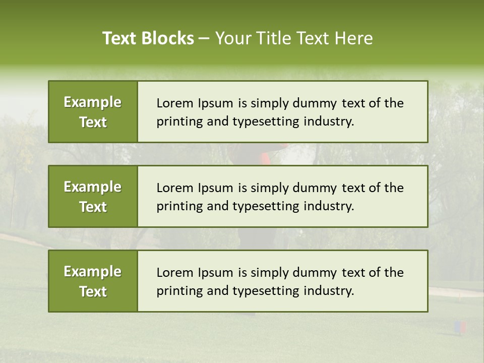 Outdoor Hole Golfcourse PowerPoint Template
