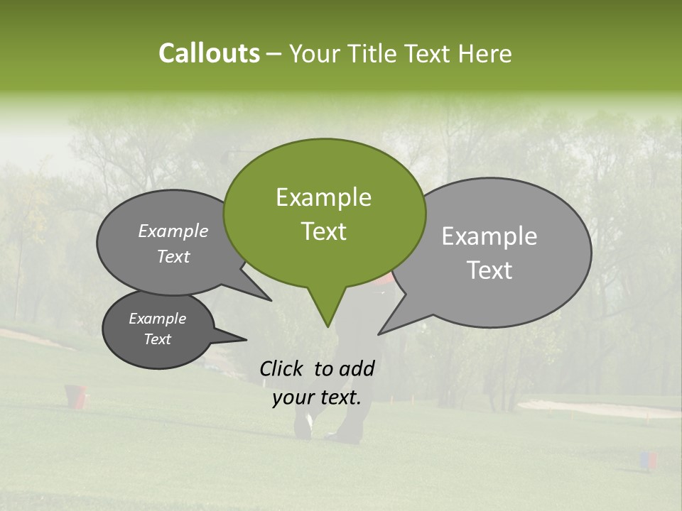 Outdoor Hole Golfcourse PowerPoint Template