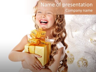 Christmas Blond Bow PowerPoint Template