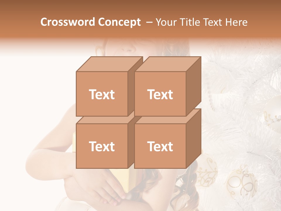 Christmas Blond Bow PowerPoint Template