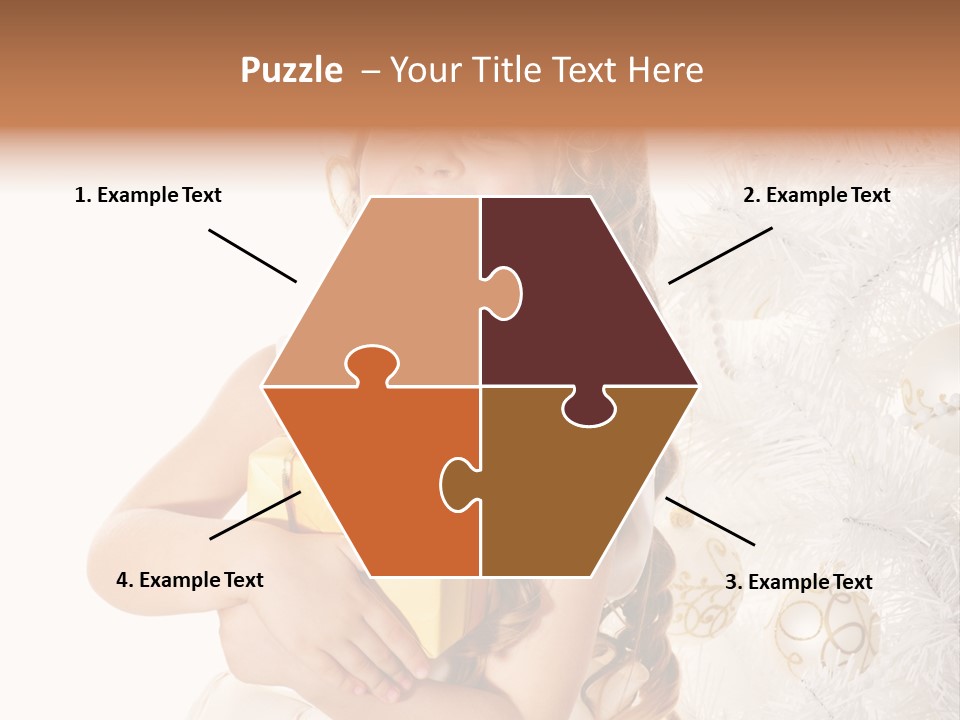 Christmas Blond Bow PowerPoint Template