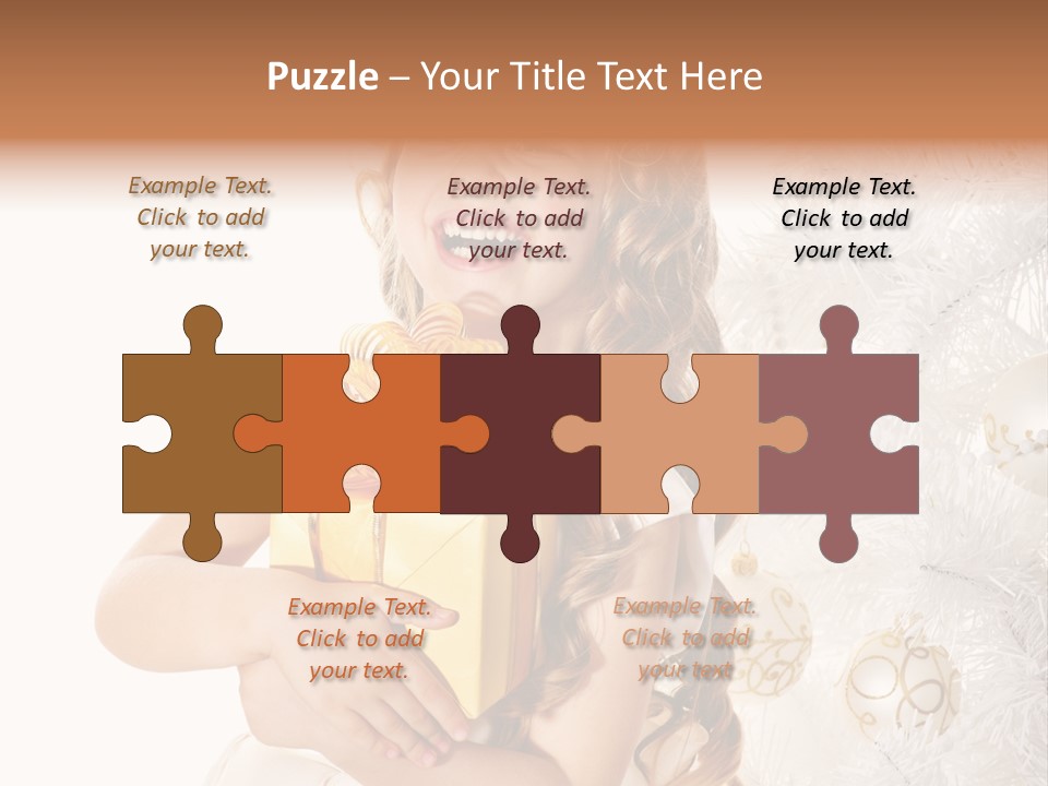 Christmas Blond Bow PowerPoint Template