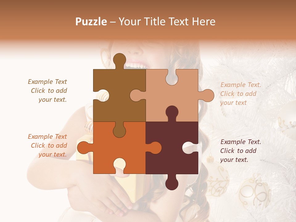 Christmas Blond Bow PowerPoint Template