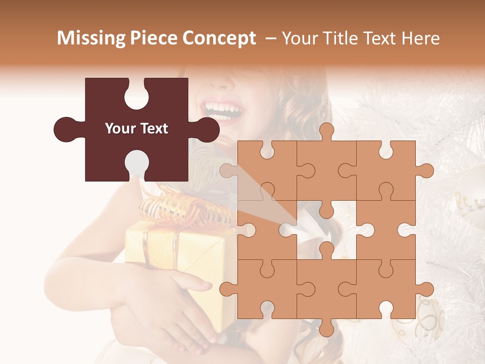 Christmas Blond Bow PowerPoint Template