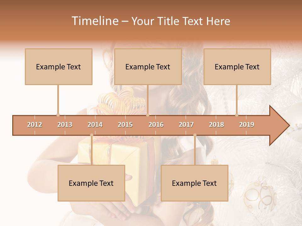 Christmas Blond Bow PowerPoint Template