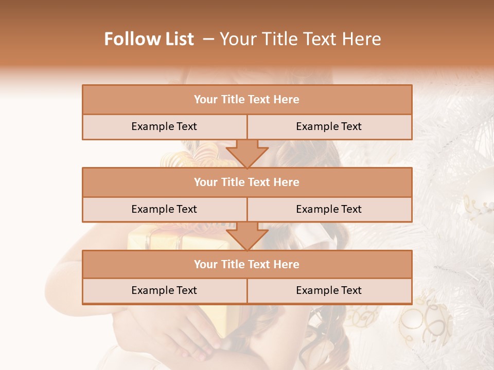 Christmas Blond Bow PowerPoint Template