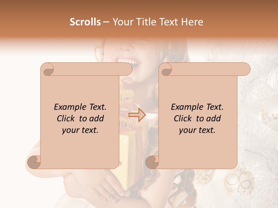 Christmas Blond Bow PowerPoint Template