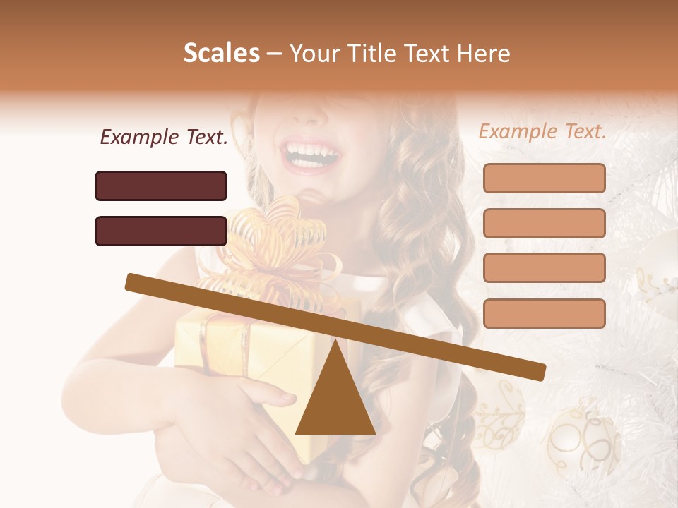 Christmas Blond Bow PowerPoint Template