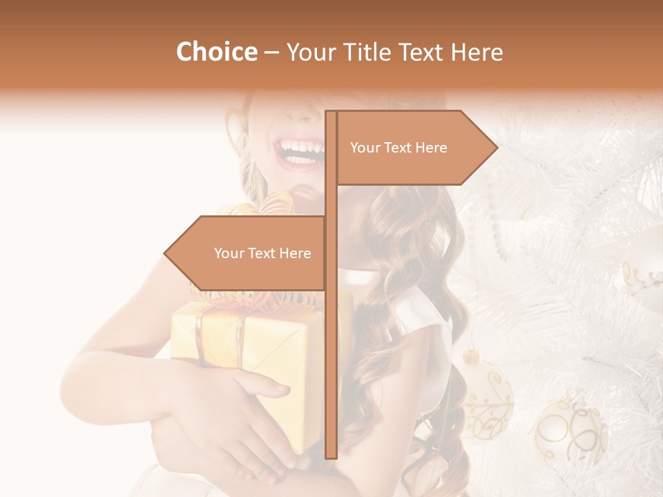 Christmas Blond Bow PowerPoint Template