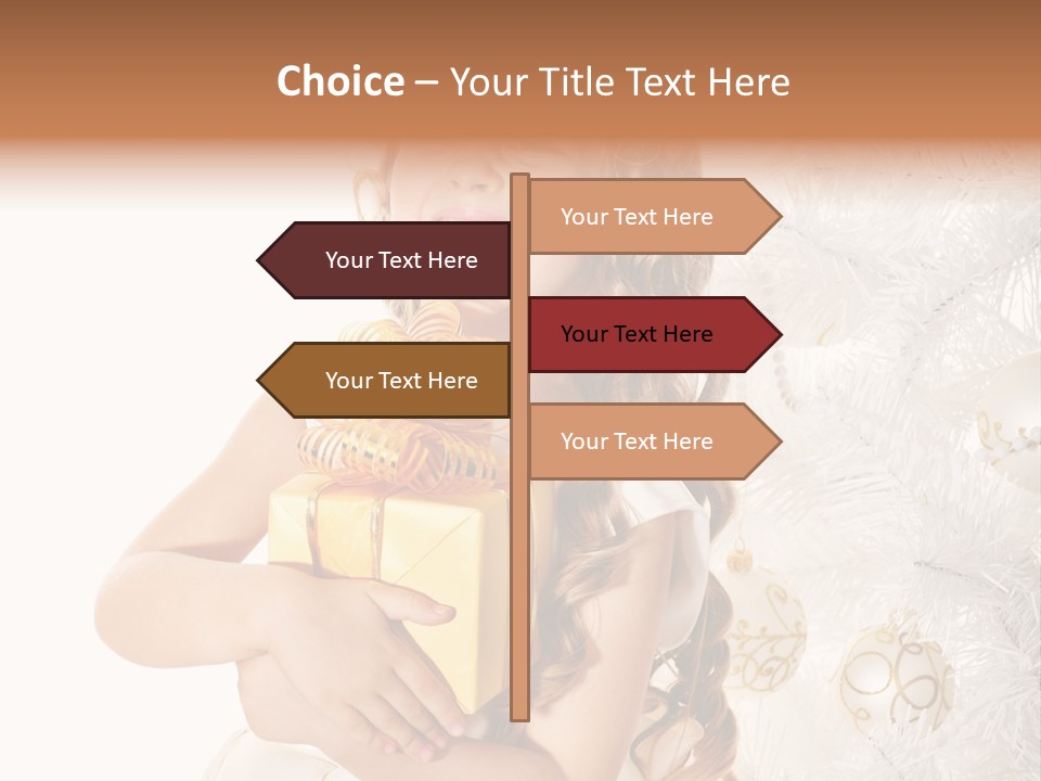 Christmas Blond Bow PowerPoint Template