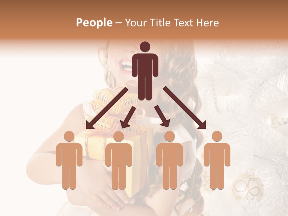 Christmas Blond Bow PowerPoint Template