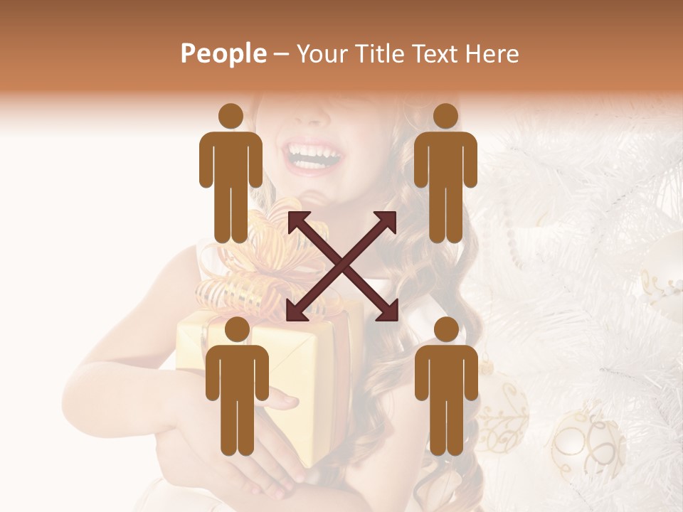 Christmas Blond Bow PowerPoint Template