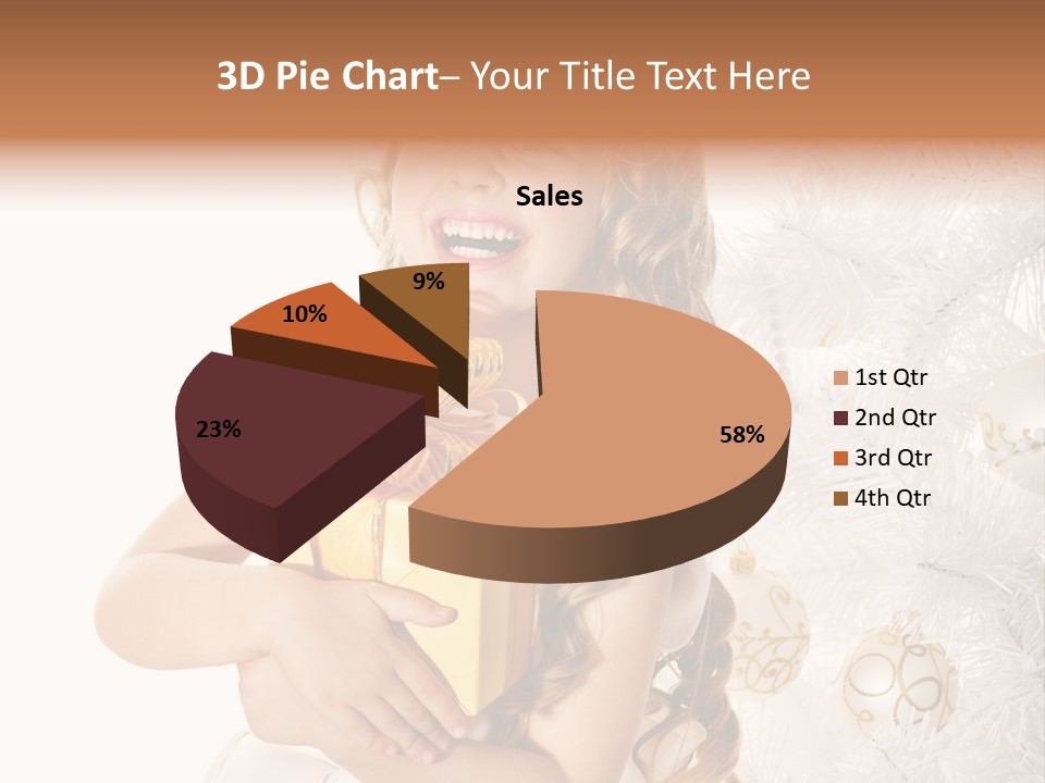 Christmas Blond Bow PowerPoint Template