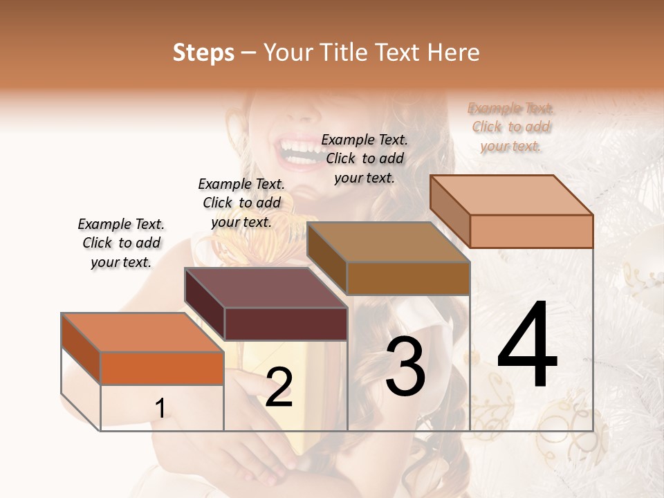 Christmas Blond Bow PowerPoint Template