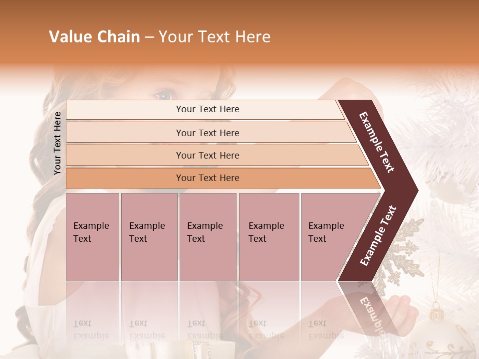 Christmas Tree Girl Isolated PowerPoint Template