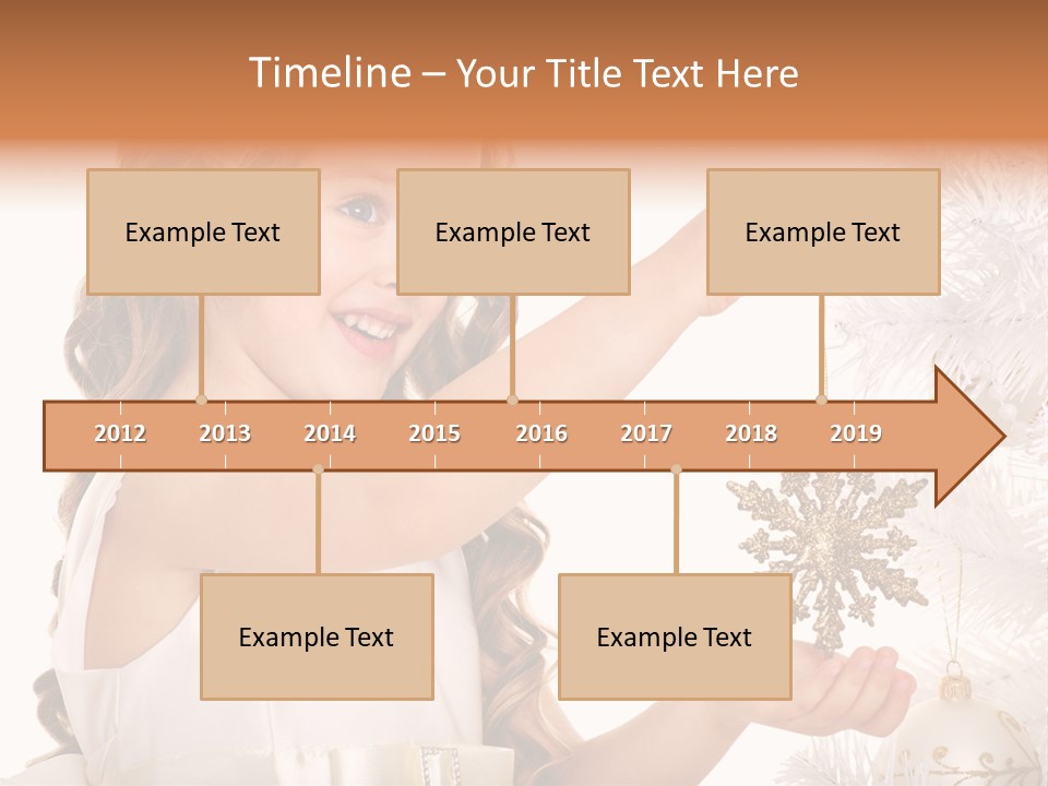 Christmas Tree Girl Isolated PowerPoint Template