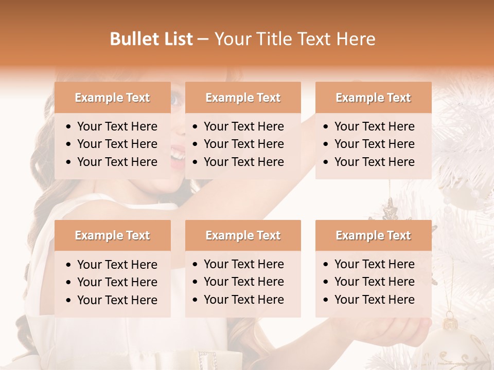 Christmas Tree Girl Isolated PowerPoint Template