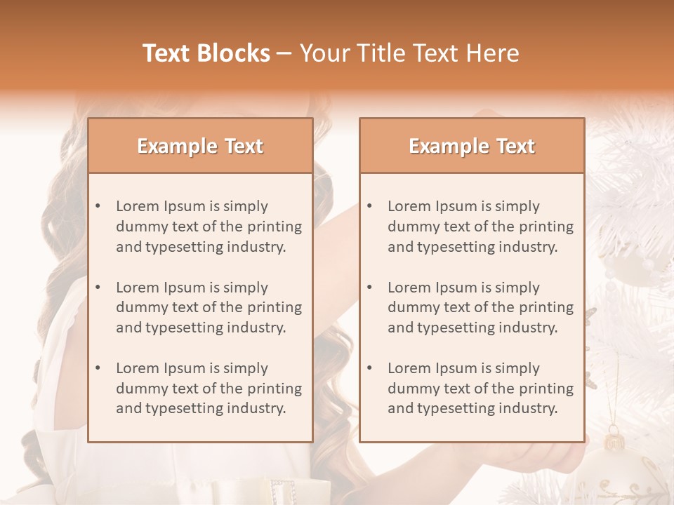 Christmas Tree Girl Isolated PowerPoint Template