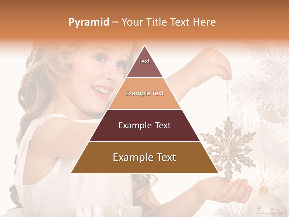 Christmas Tree Girl Isolated PowerPoint Template