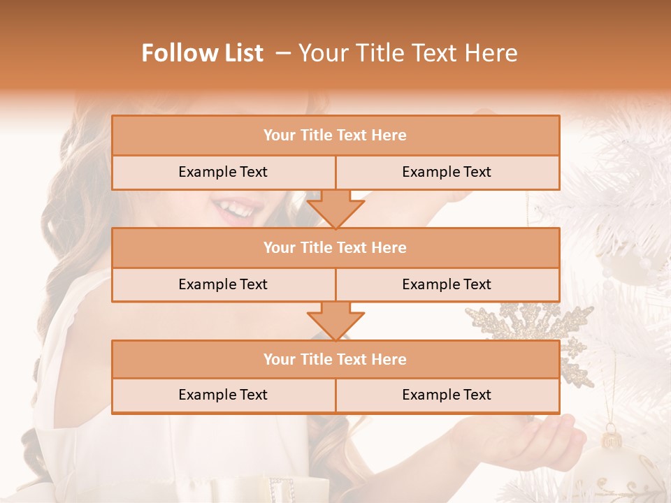 Christmas Tree Girl Isolated PowerPoint Template