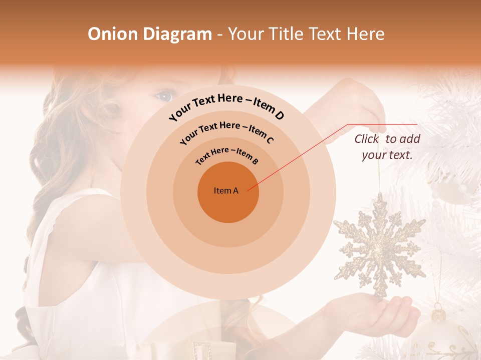 Christmas Tree Girl Isolated PowerPoint Template